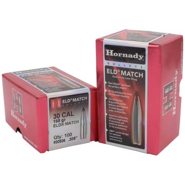 HORNADY ELD MATCH 30 CAL 168GR BULLETS (.308)