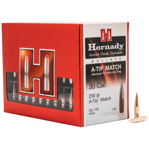 Hornady A-Tip Match 30 Cal 250gr Bullets (.308)