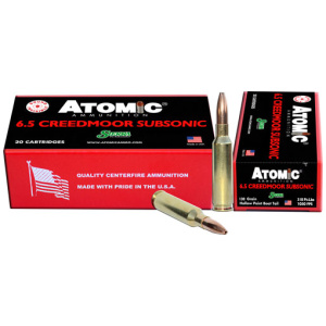 ATOMIC AMMO 6.5 CM SUBSONIC 130GR HPBT 20RD