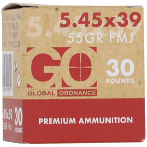 GO 5.45x39 55 GR FMJ BRASS - 30 RD BOX 45 BOXES/CASE