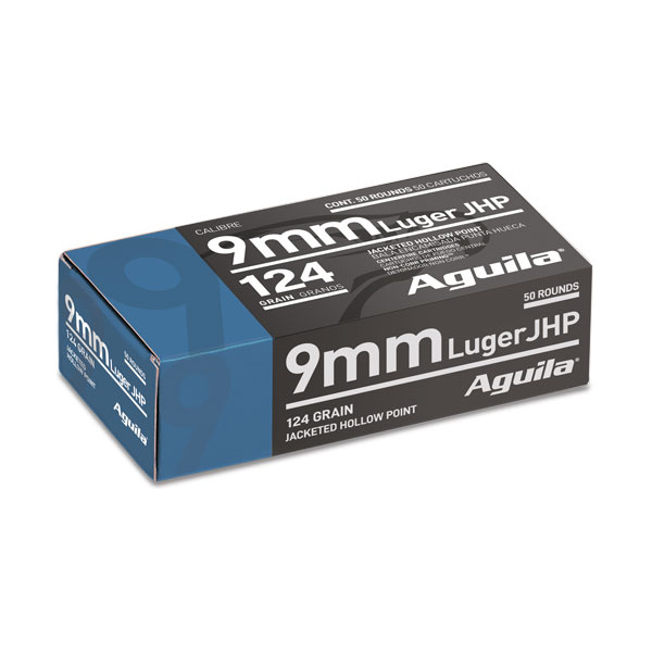 AGUILA 9MM LUGER 124GR JHP 50RD