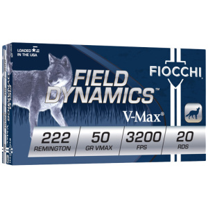 FIOCCHI 222 REM 50GR V-MAX 20RD