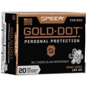 SPEER GOLD DOT 9MM LUGER - 124GR GDHP 20RD 10BX/CS