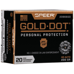 SPEER GOLD DOT 45 ACP - 230GR GDHP 20RD 10BX/CS