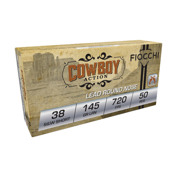 FIOCCHI 38 S&W SHORT 145GR LRN