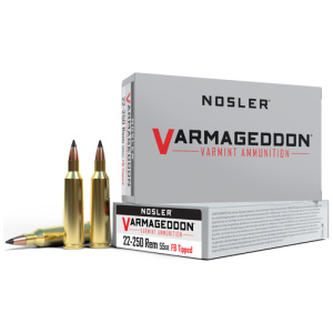NOSLER VARMAGEDDON 22-250 REM - 55GR FBT 20RD 10BX/CS