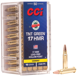 CCI GREEN LEAD FREE 17HMR 16GR - TNT-HP 2500FPS 50RD 40BX/CS