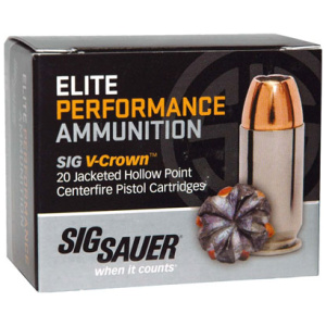 SIG 10MM 180GR ELITE V-CROWN - JHP 20RD 10BX/CS