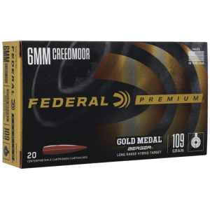 FEDERAL GOLD MEDAL 6MM CM 109GR LONG RANGE TARGET 20RD