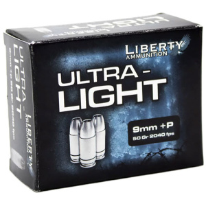 LIBERTY ULTRA LIGHT 9MM +P - 9MM LUGER 50GR HP 20RD 10BX/CS