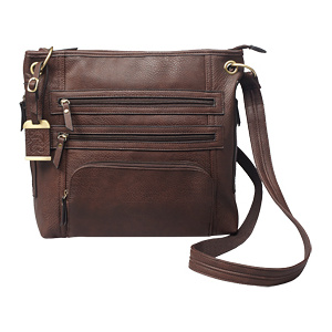 BULLDOG LARGE CROSS BODY PURSE BRN