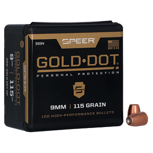SPEER GOLD DOT 9MM 115GR HP 100CT (.355)