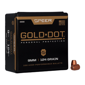SPEER GOLD DOT 9MM 124GR HP 100CT (.355)