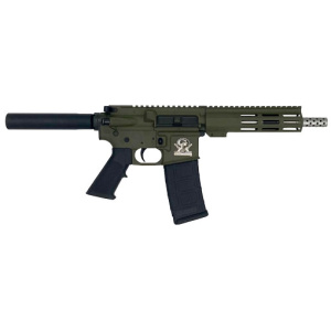 GLFA AR15 OD GREEN PISTOL .223 WYLDE 7.5" STAINLESS BBL