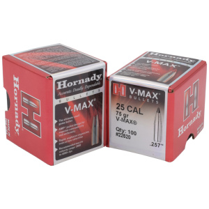 HORNADY V-MAX 25 CAL 75GR BULLETS (.257)