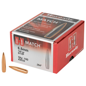 HORNADY MATCH 6.5MM 140GR BTHP BULLETS (.264)