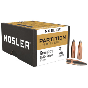 NOSLER BULLETS 6MM 95GR PARTITION 50CT (.243)