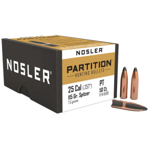 NOSLER PARTITION HUNTING BULLETS 25 CAL 115GR (.257)