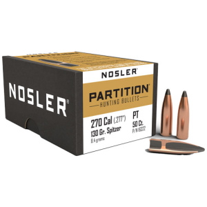NOSLER PARTITION 270 CAL 130GR SPITZER (.277)