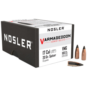 NOSLER BULLETS 17 CAL .172 20GR VARMAGEDDON TIPPED 100CT