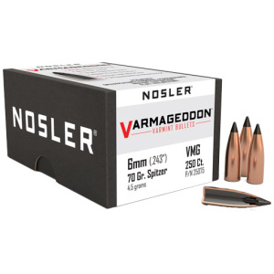 NOSLER VARMEGEDDON BULLETS 6MM 70GR (.243)