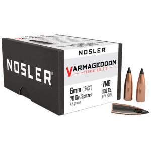 NOSLER BULLETS 6MM 70GR VARMAGEDDON TIPPED (.243) 100CT