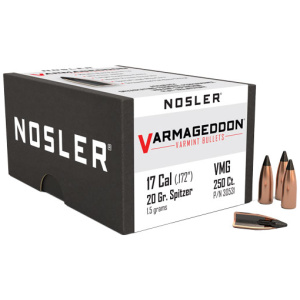 NOSLER BULLETS 17 CAL 20GR VARMAGEDDON TIPPED 250CT (.172)