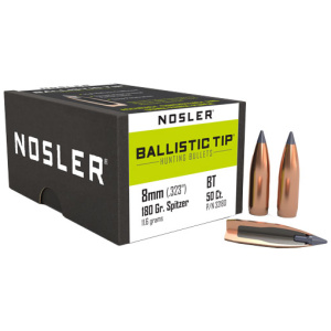 NOSLER BULLETS 8MM 180GR BALLISTIC TIP 50CT (.323)
