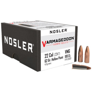 NOSLER VARMAGEDDON 22 CAL 62GR HP BULLETS (.224)