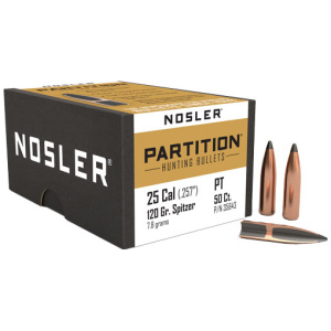 NOSLER PARTITION BULLETS 25 CAL 120GR (.257)