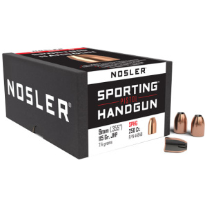 NOSLER SPORTING HANDGUN 9MM 115GR JHP (.355)