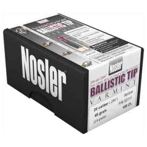 NOSLER BALLISTIC TIP BULLETS 20 CAL 40GR (.204) 100CT
