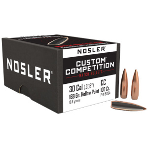 NOSLER CUSTOM COMPETITION 30 CAL 168GR BT (.308)