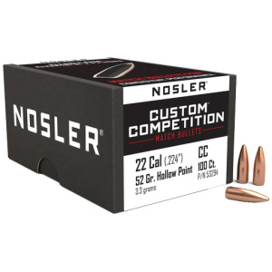 NOSLER CUSTOM COMPETITION 22 CAL 52GR BT (.224)