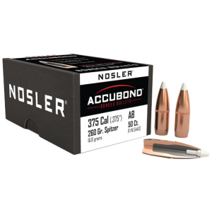 NOSLER ACCUBOND 375 CAL 260GR SBT BULLETS (.375)