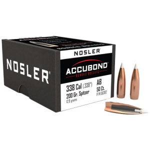NOSLER ACCUBOND BULLETS 338 CAL 200GR BT (.338)