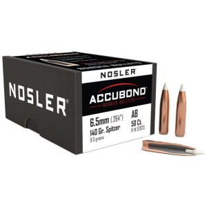NOSLER ACCUBOND 6.5MM 140GR SBT BULLETS (.264)