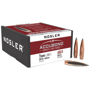 NOSLER ACCUBOND LONG RANGE 7MM 150GR SBT BULLETS (.284)