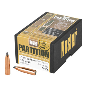 NOSLER PARTITION 7MM 160GR BULLETS .284