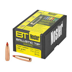 NOSLER BALLISTIC TIP HUNTING 7MM 150GR SBT BULLETS (.284)