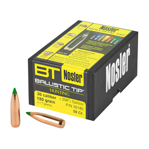 NOSLER BALLISTIC TIP HUNTING 30 CAL 180GR (.308)