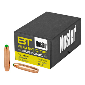 NOSLER BULLETS 30 CAL 220GR BALLISTIC TIP 50CT (.308)