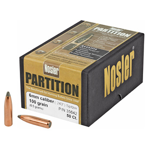 NOSLER PARTITION BULLETS 6MM 100GR (.243)