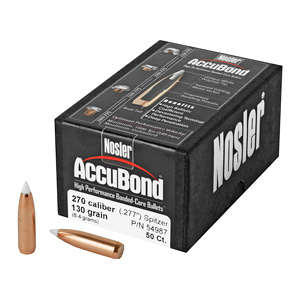 NOSLER ACCUBOND 270 CAL 130GR SBT BULLETS (.277)