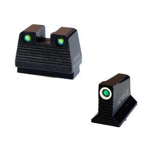 HIVIZ N2 FOR GLOCK MOS NIGHT SIGHTS GRN/WHT RING