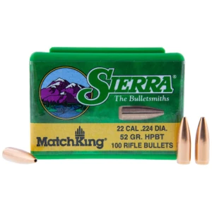 SIERRA MATCHKING 22 CAL 52GR HPBT BULLETS (.224)