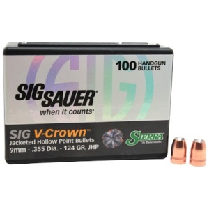 SIERRA SIG V-CROWN 9MM 124GR JHP (.355)