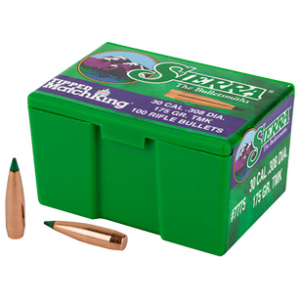 SIERRA TIPPED MATCHKING 30 CAL 175GR BULLETS (.308)