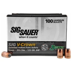 SIERRA SIG V-CROWN 9MM 125GR JHP (.355)