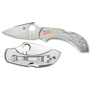 SPYDERCO DRAGONFLY STAINLESS TATTOO PLAIN BLADE